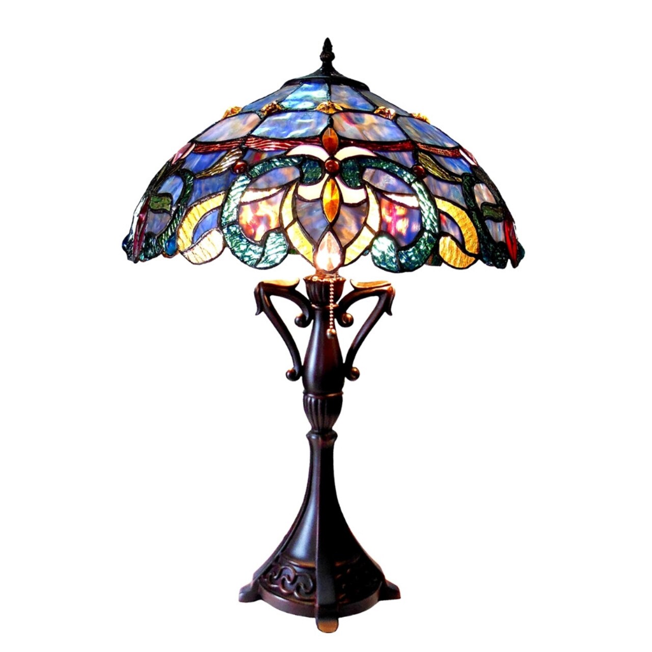Chloe Lighting 18 Inch Victorian Design Tiffany Style Glass Table Lamp, Multicolor